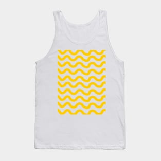 Yellow horizontal wavy lines pattern Tank Top